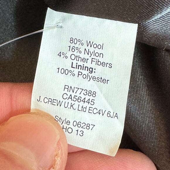 J.Crew Women's Melton Wool Toggle Colorblock Gray Hooded Peacoat Jacket Size 00 - Picture 6 of 7